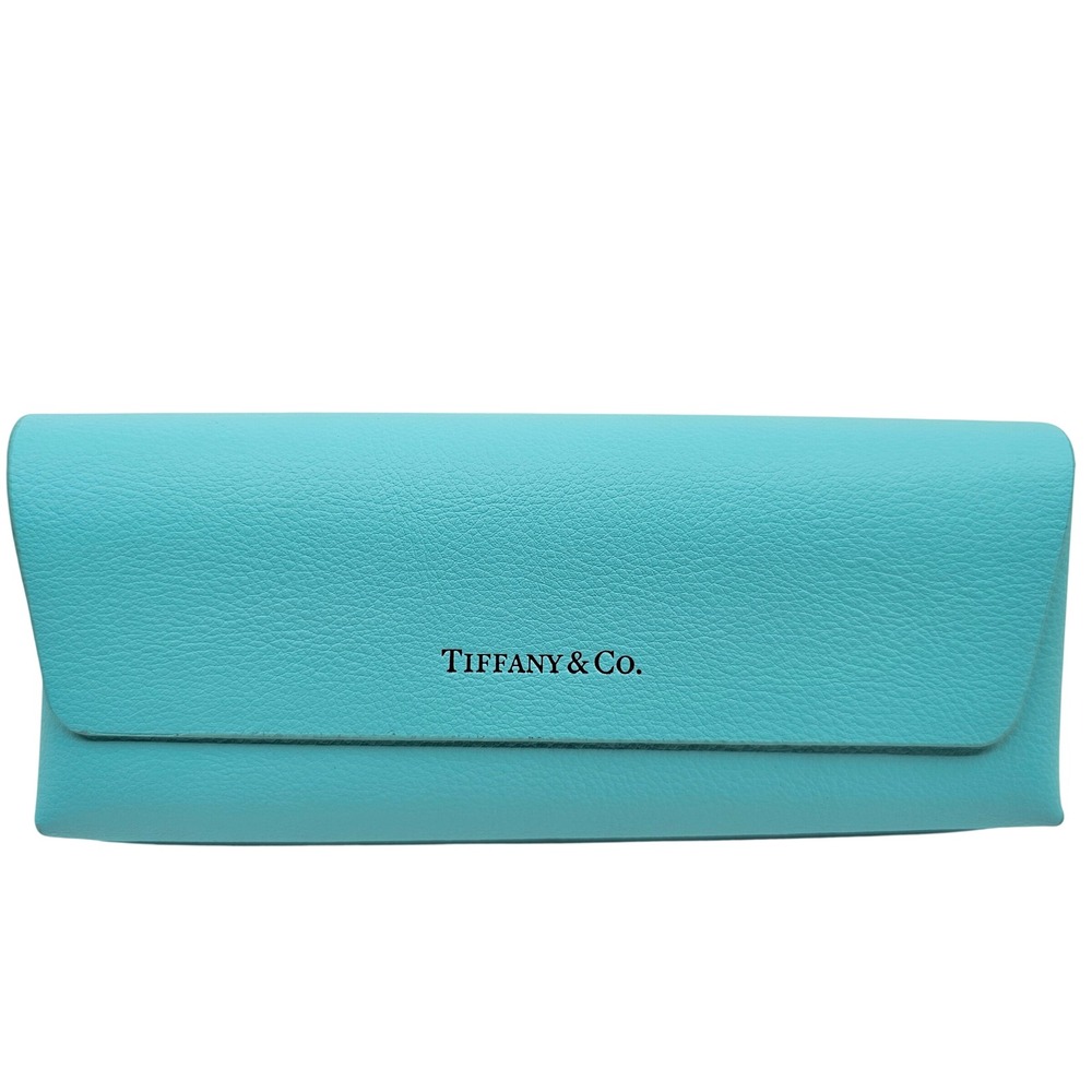 Tiffany & Co Blue Grained Leather Magnetic Folding Sunglasses Eyeglasses Case